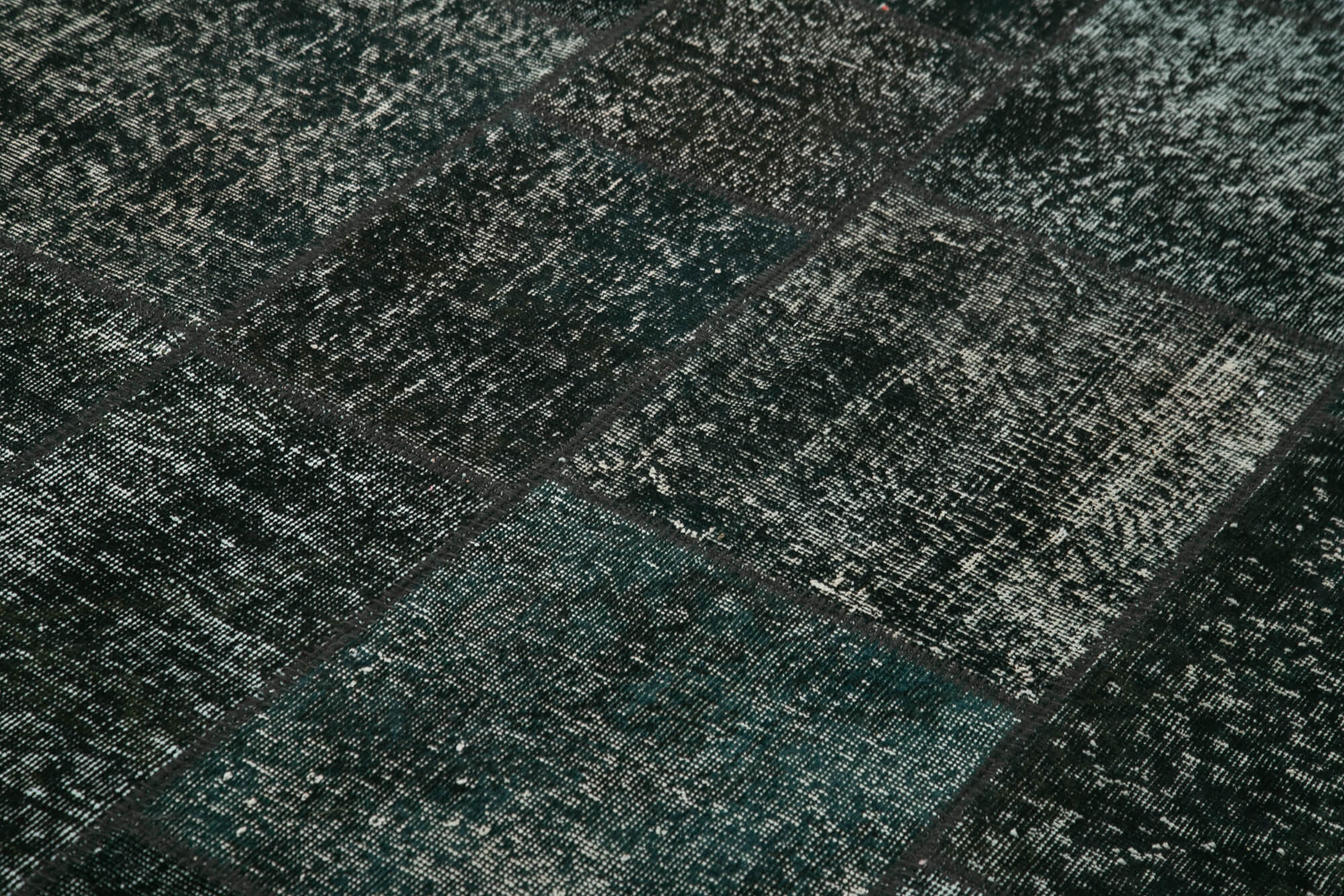 Hand-Knotted Oriental Vintage 171 cm x 241 cm Black Patchwork Rug