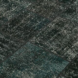 Hand-Knotted Oriental Vintage 171 cm x 241 cm Black Patchwork Rug
