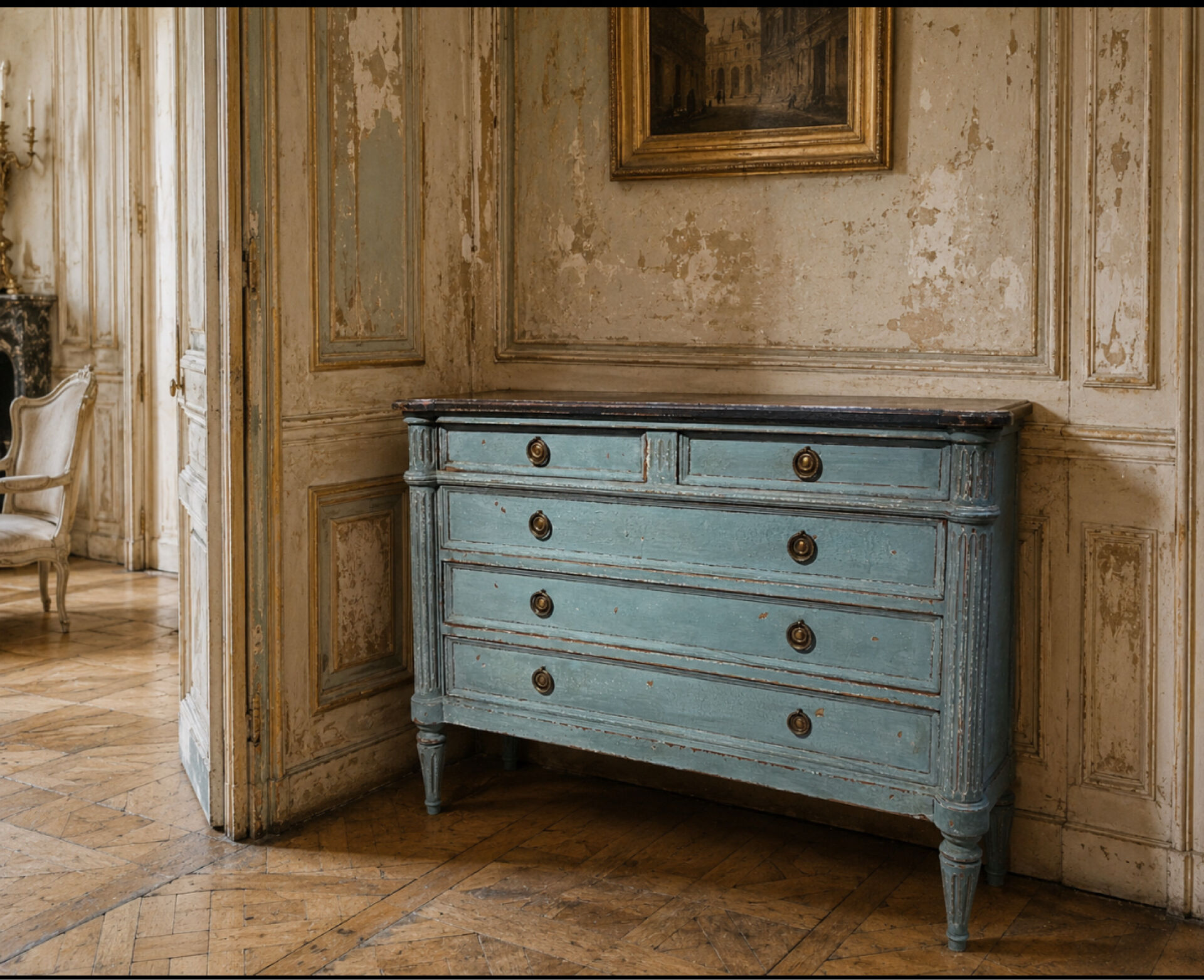 Antique Chest of Drawers, Louis, 16