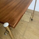 Side table vinyl door with wheels