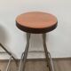 Paire de tabourets de bar metal chrome soudexvinyl circa 1970 design
