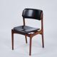 Set of six dining chairs – Erik Buch – Model OD 49 – Rosewood and black leather – O.D. Furniture – 1950s