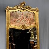Antique rococo mirror with cupids