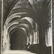 Photograph black and white silver print circa 1970 vaulted church