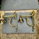 2 brass lion Empire wall sconces