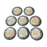 Set of 8 old asparagus plates model récamier sarreguemines & digoin