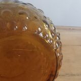 Amber-colored empoli glass decanter