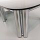 Vintage Italian Space Age square coffee table in smoked glass and chrome metal