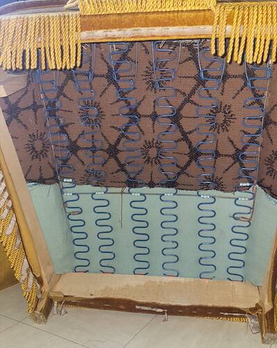 Pair of vintage gold velvet armchairs - excellent condition