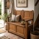 Singing bench / bench with storage chest in solid oak