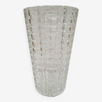 Chiseled glass vase 1960s