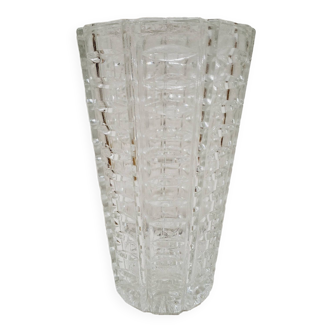 Chiseled glass vase 1960s