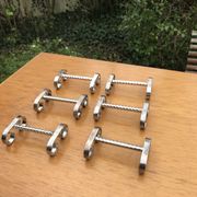 6 vintage silver metal knife holders from the 1960s