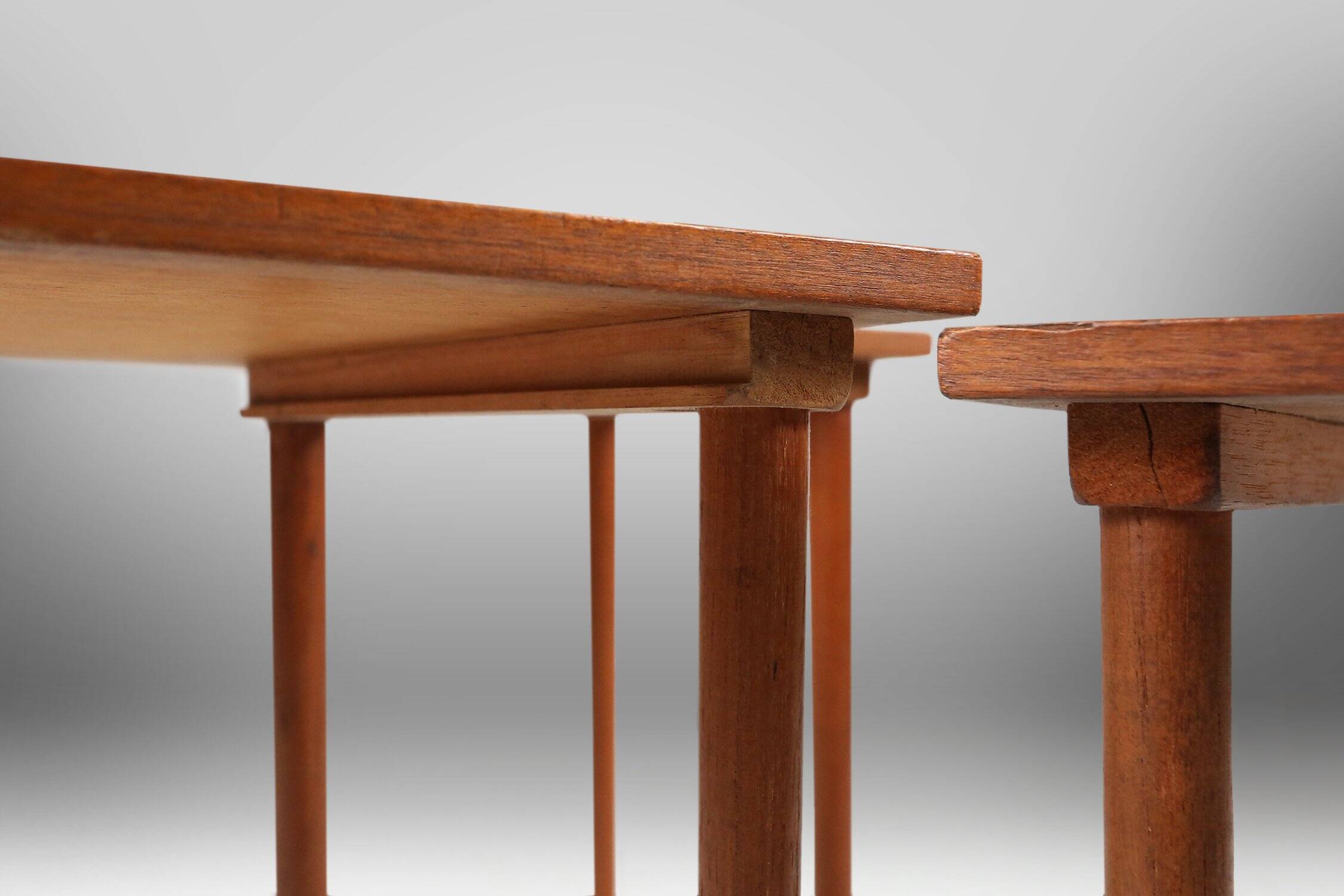 Set of 3 Scandinavian Teak Nesting Tables, Denmark 1960s