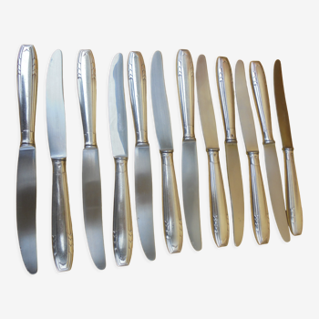12 art deco knives handle silver metal apollonox