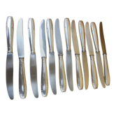 12 art deco knives handle silver metal apollonox
