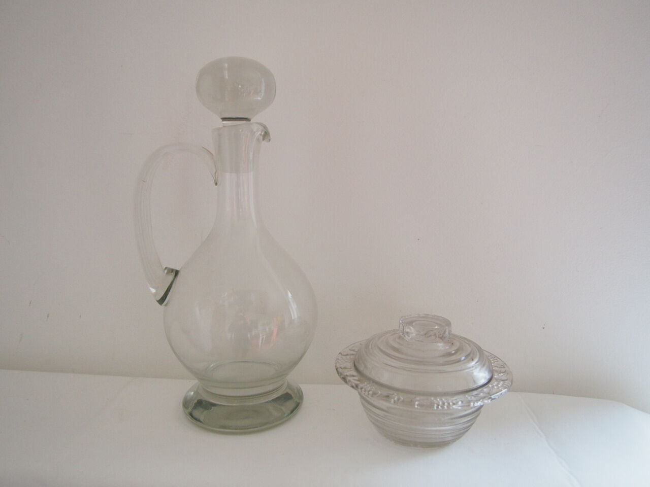 Lot of an old wine or liqueur glass decanter
