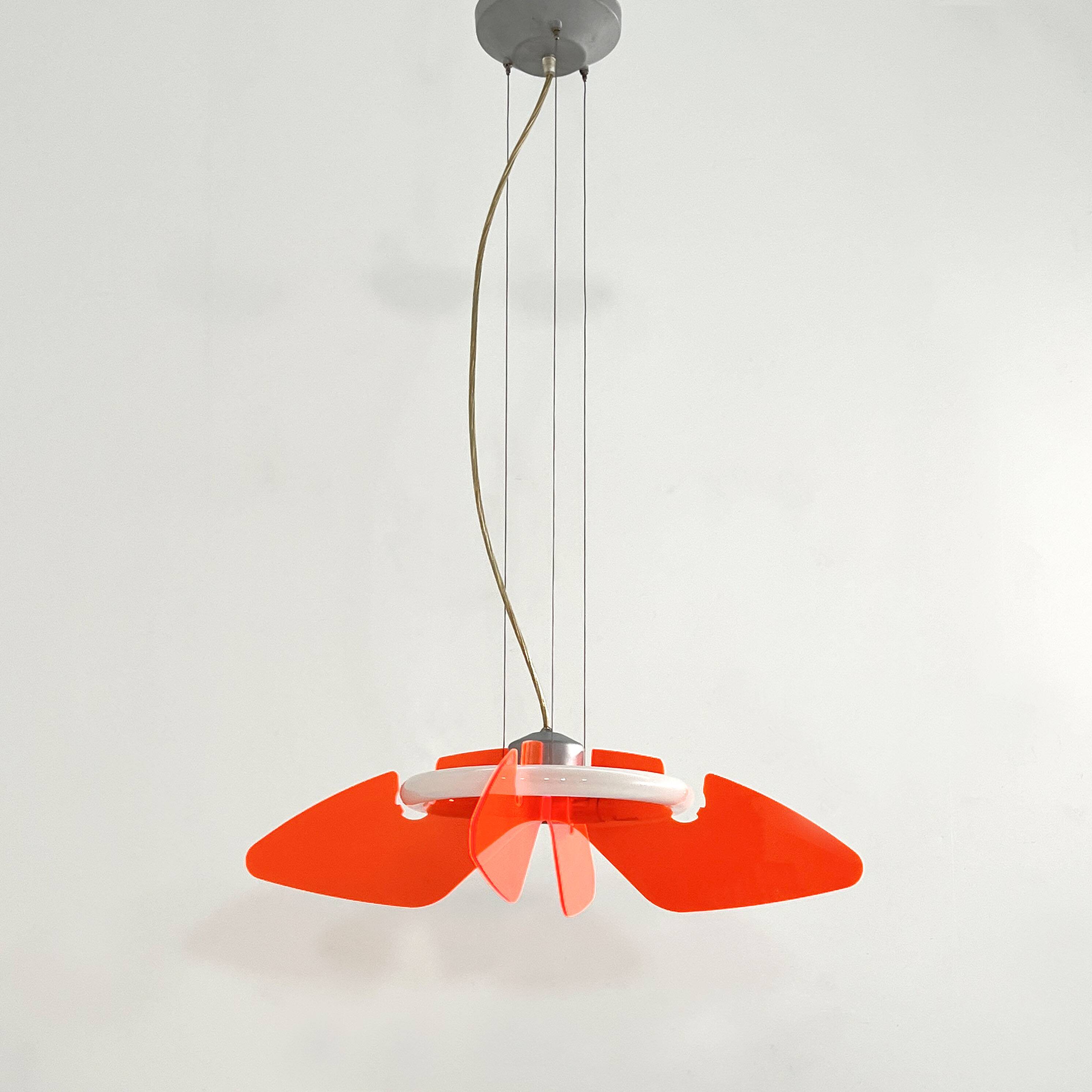 Suspension Fluo Rose par Arteflash, 1990