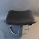 Vintage black leather ottoman by Ake Fribytter for Nelo Möbel, Sweden 1970s.