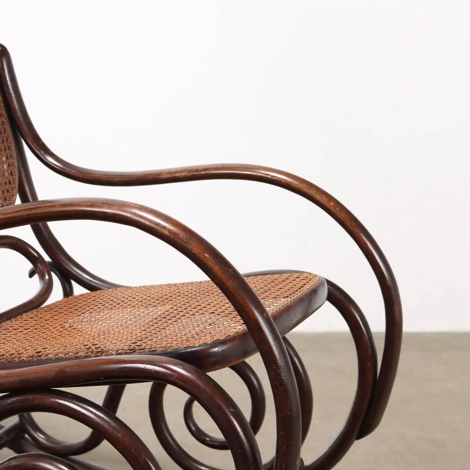 Antique rocking chair in Thonet Art Nouveau style, Austria, 20th century.