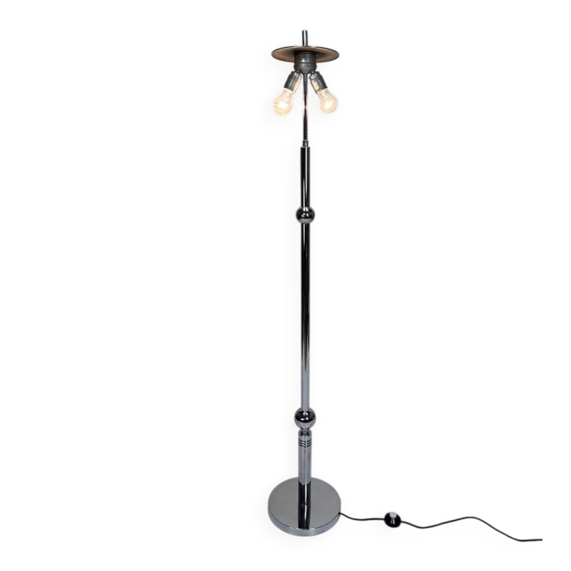 Large sculptural floor lamp in chromed steel with ball-shaped details, West Germany, 1960s