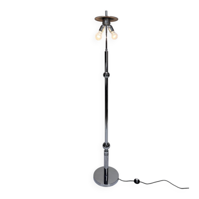 Grande lampe de sol sculpturale en acier chromé avec des détails en forme de boule, Allemagne de l'Ouest, années 1960.