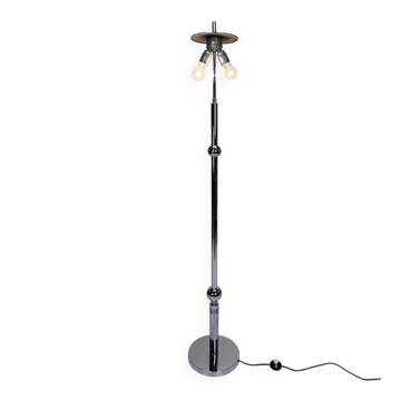 Grande lampe de sol sculpturale en acier chromé avec des détails en forme de boule, Allemagne de l'Ouest, années 1960.