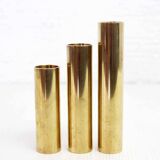 Set of 3 solid brass candle holders