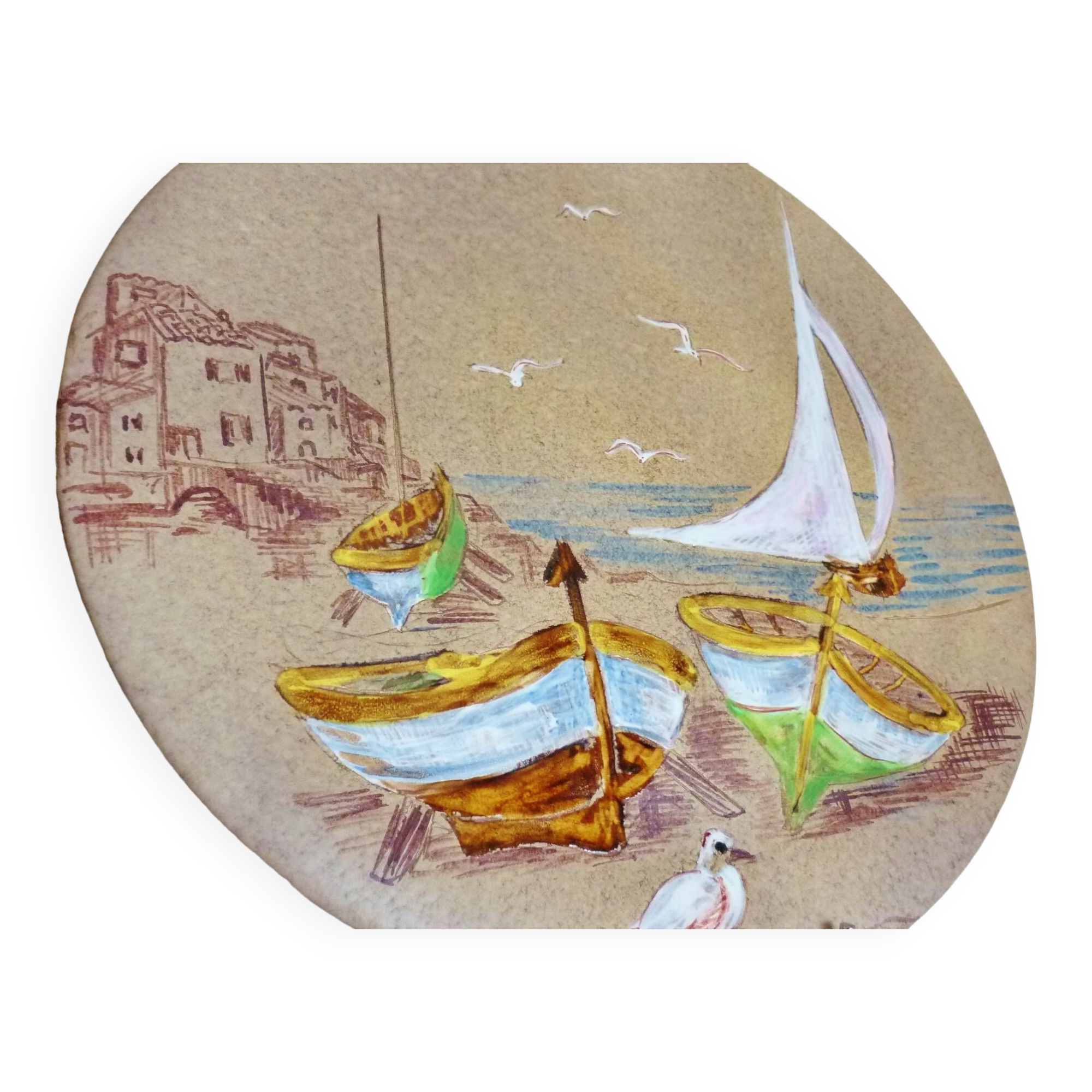 Mabyjo's Musarra Vallauris, decorative glazed ceramic dish, 1960s