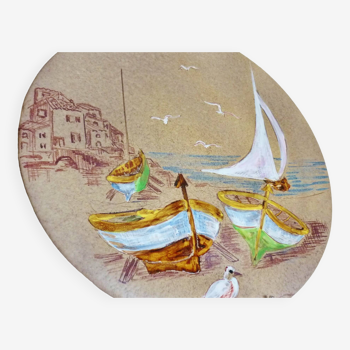 Mabyjo's Musarra Vallauris, decorative enameled ceramic dish, 1960s