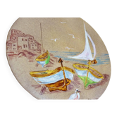 Mabyjo's Musarra Vallauris, decorative glazed ceramic dish, 1960s
