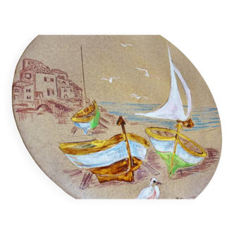 Mabyjo's Musarra Vallauris, decorative glazed ceramic dish, 1960s