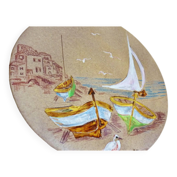 Mabyjo's Musarra Vallauris, decorative glazed ceramic dish, 1960s