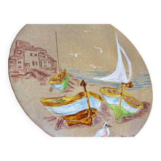 Mabyjo's Musarra Vallauris, decorative enameled ceramic dish, 1960s