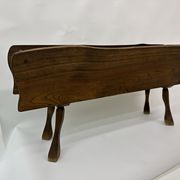 Brutalist solid wooden flower plante, 1970's