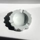 Vintage porcelain ashtray, white bisque porcelain, Brutalist design, 1970s