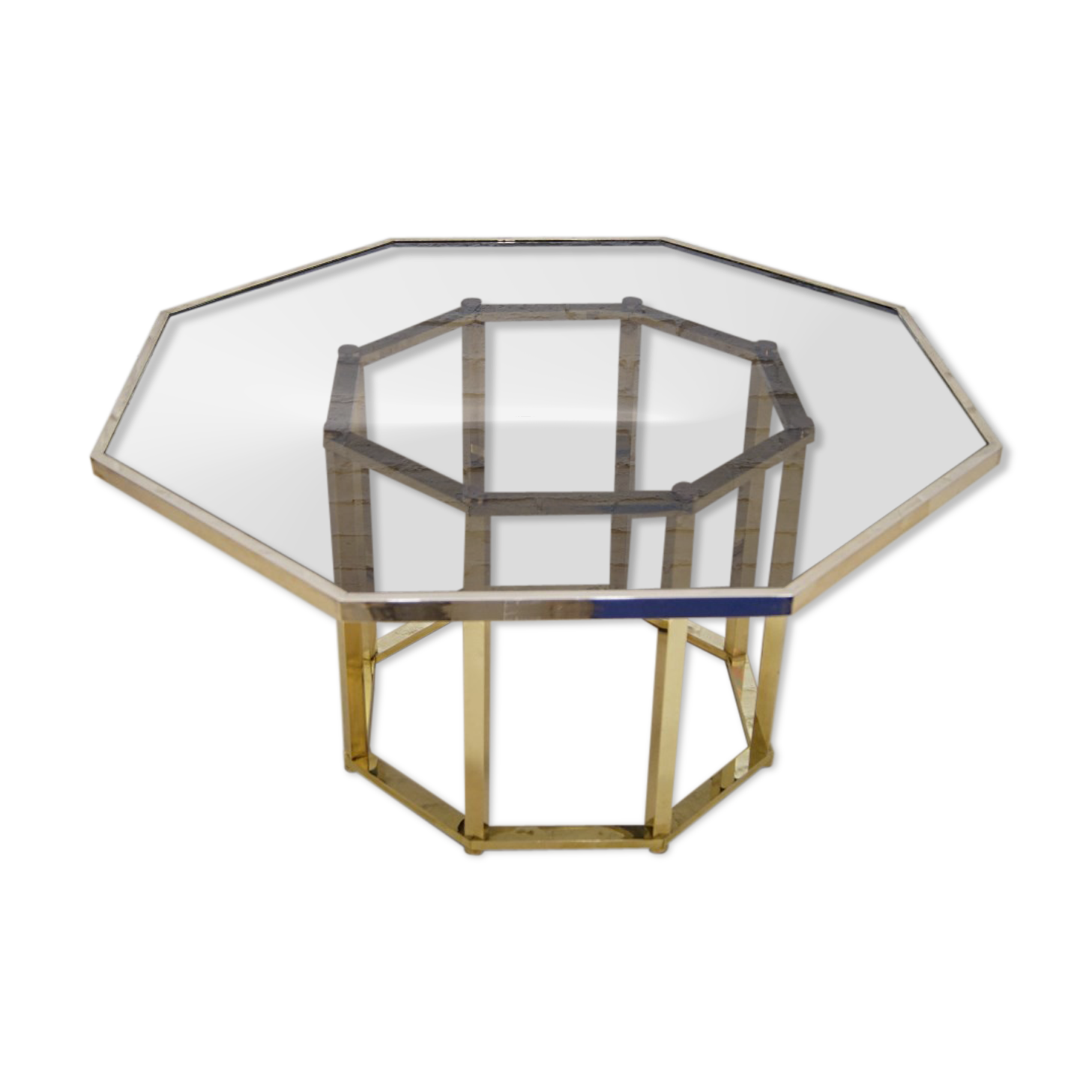 Brass  Italian coffee table by Romeo Rega, 1970s