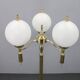 1970s Czechoslovak floor lamp in brass with milky glass shades