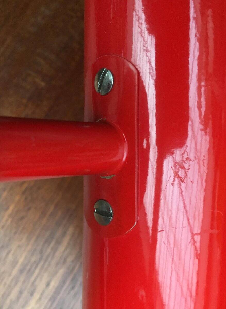Mid-century minimalist red wall lamp, set of 2.