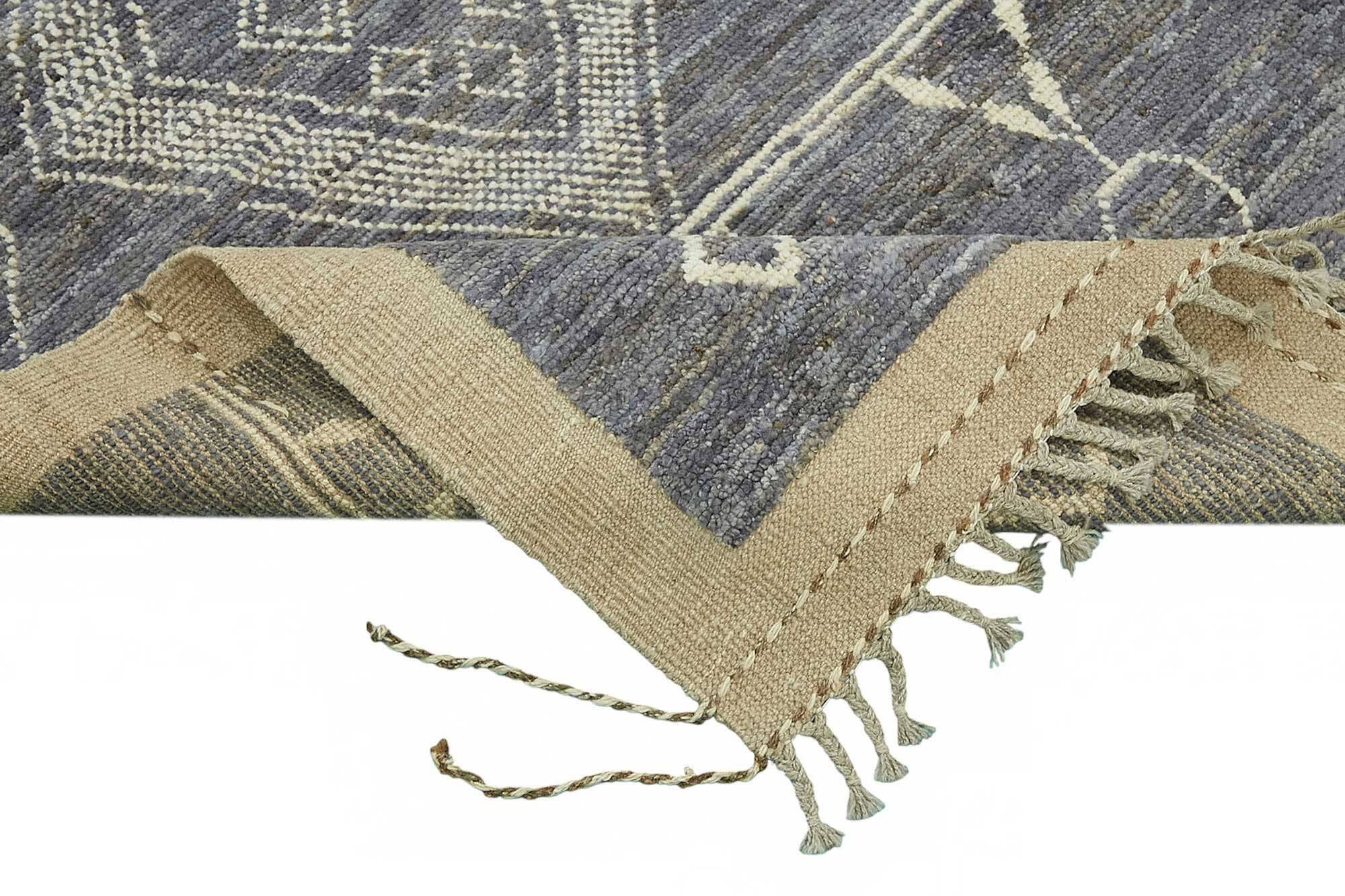Hand-Knotted Turkish Contemporary 251 cm x 296 cm Blue Wool Carpet