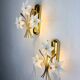 Pair of hibiscus floral sconces, Murano glass, Italy, 1970s
