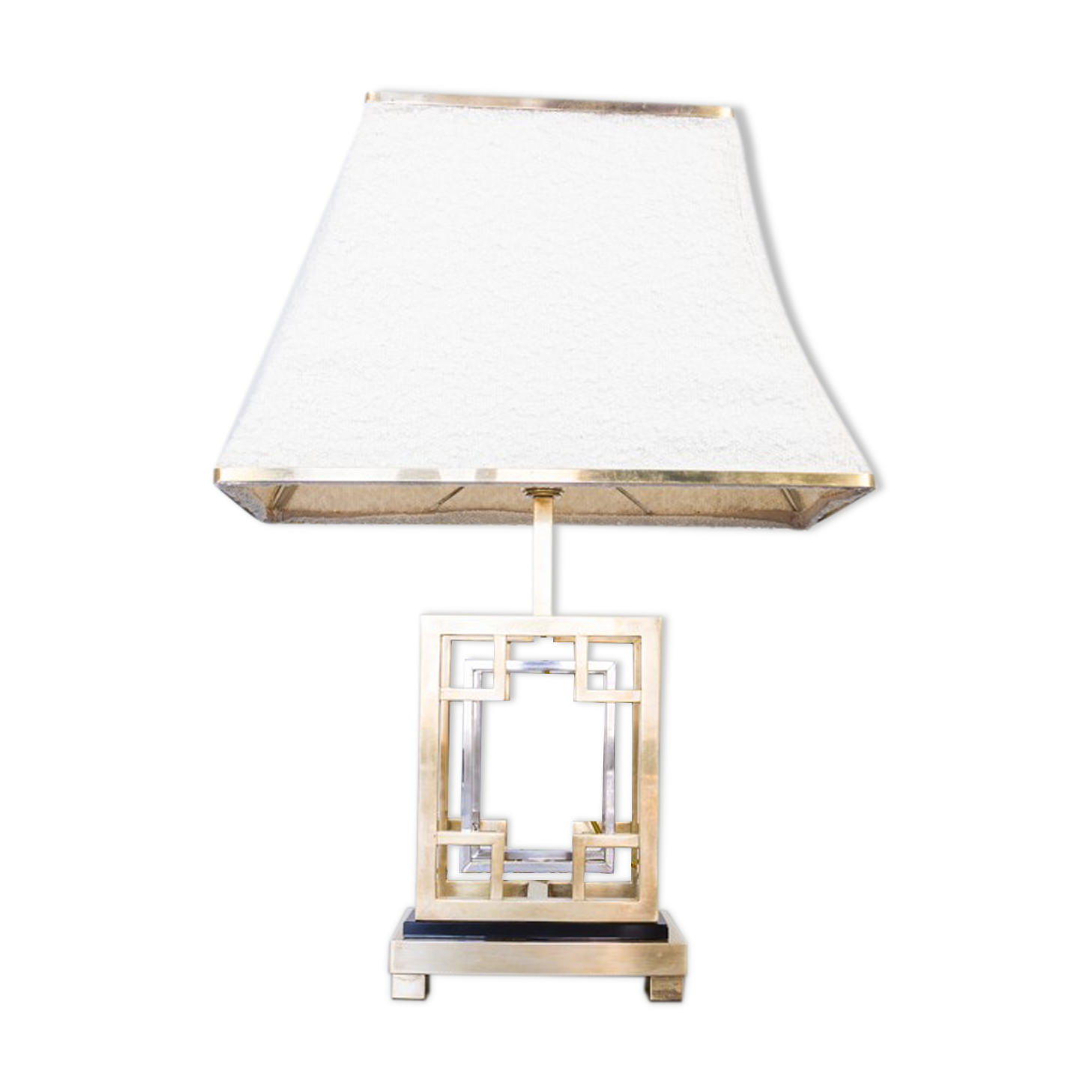 Golden metal table lamp from the 70s