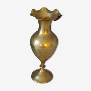 Vase antique  dallah en cuivre émaillé aille à la main