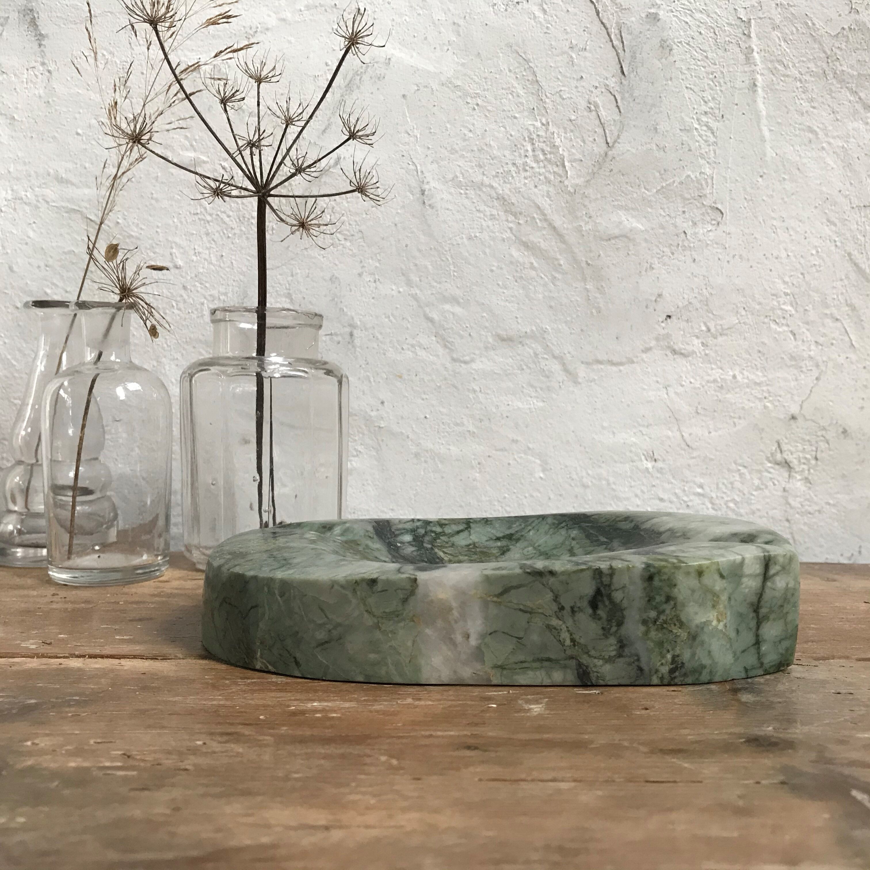 Green marble ashtray