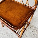 Bamboo and rattan side table, Italy, circa 1960s