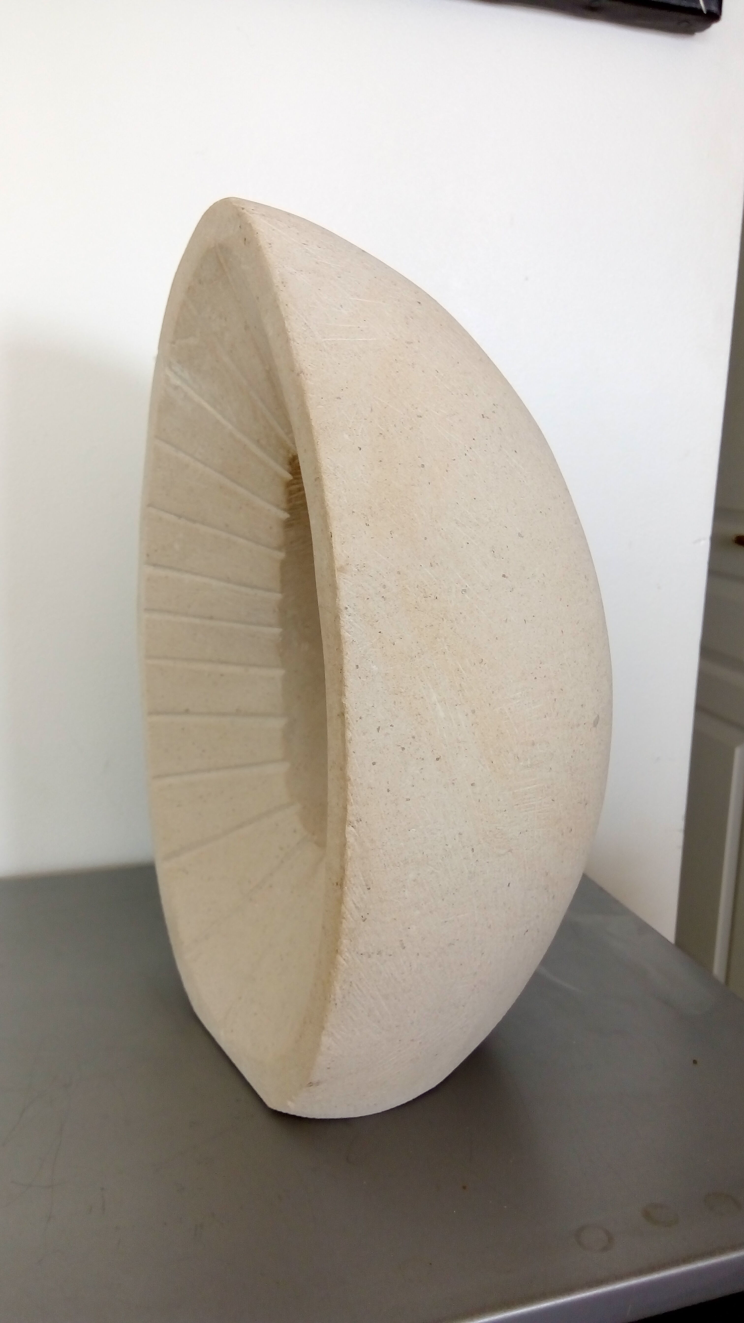 Vintage stone abstract sculpture signed Tajana