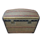Malle bombée de voyage fin XIXe, malletier J.M. Gey Aîné à Bordeaux, a