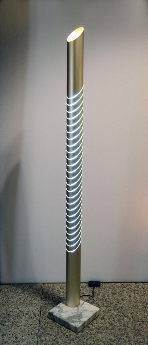 Italian Tronconi Aluminum and Marble Floor Lamp, 1970