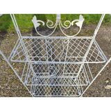 White folding wrought iron shelf