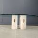 Vintage travertine and glass coffee table, 1970s